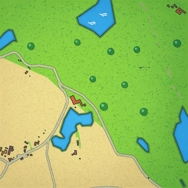 Derselbe Parkplan, in diesem Stil gezeichnet