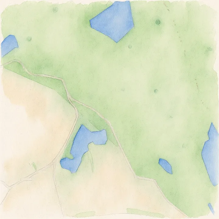 Derselbe Parkplan, in diesem Stil gezeichnet